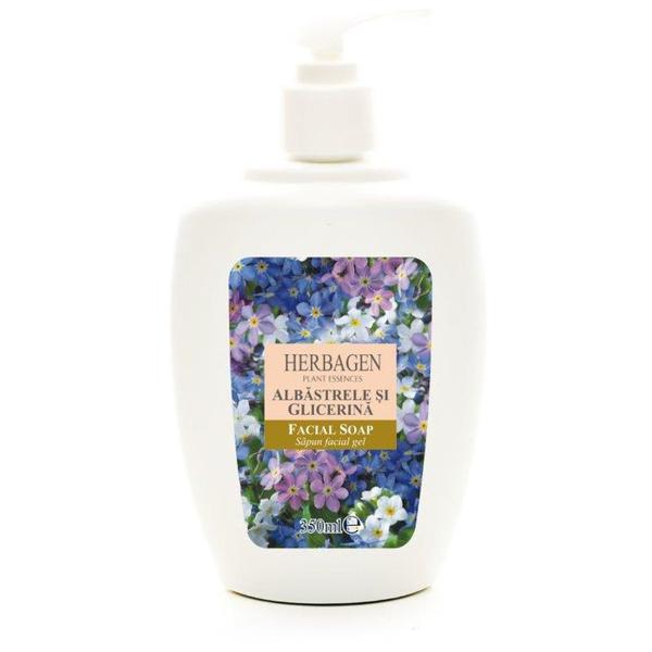 Săpun facial Herbagen cu extract de albăstrele și glicerină, 350 ml