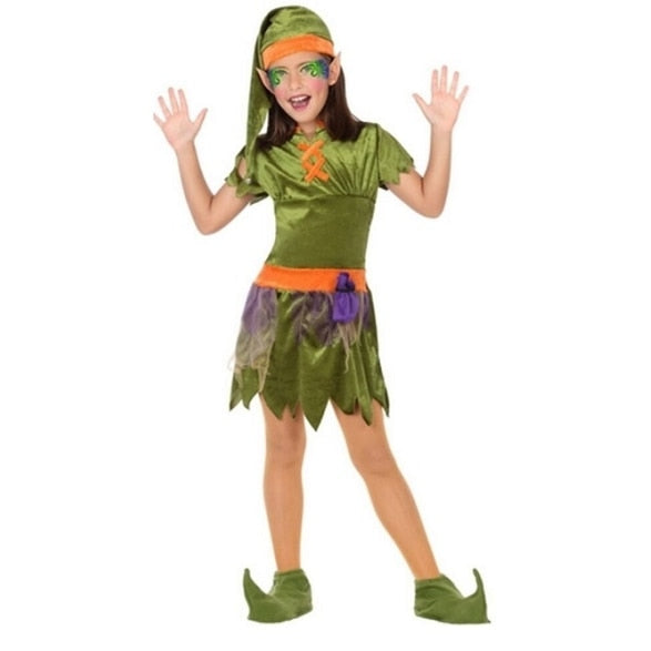 Costum deghizare copii, Atosa, 5 piese, verde, 5-6 ani