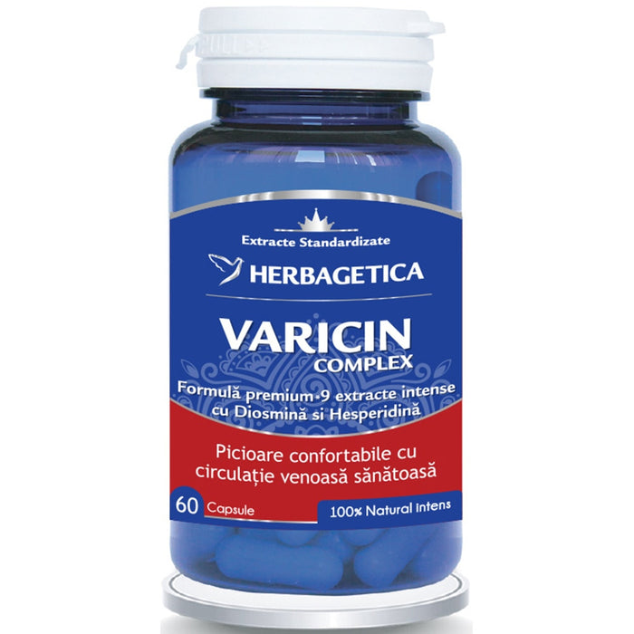 Supliment alimentar Herbagetica Varicin Complex, 60 capsule