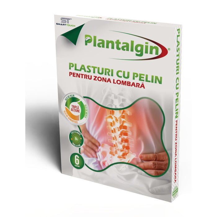 Plasturi Plantalgin cu pelin pentru zona lombară, 6 bucăți