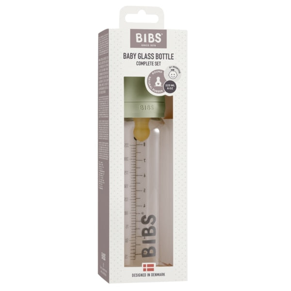Biberon, Bibs, sticlă borosilicată, 225 ml, sage