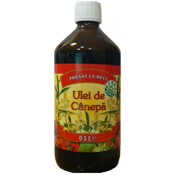 Ulei de cânepă alimentar Herbavit, presat la rece, 500 ml