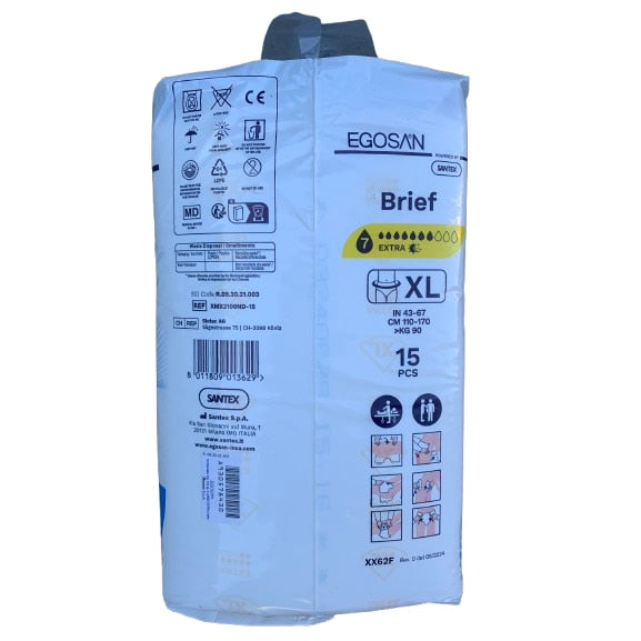 Scutece pentru incontinență Egosan Vita Soft Extra, mărimea XL, absorbție 7 picături, 15 bucăți