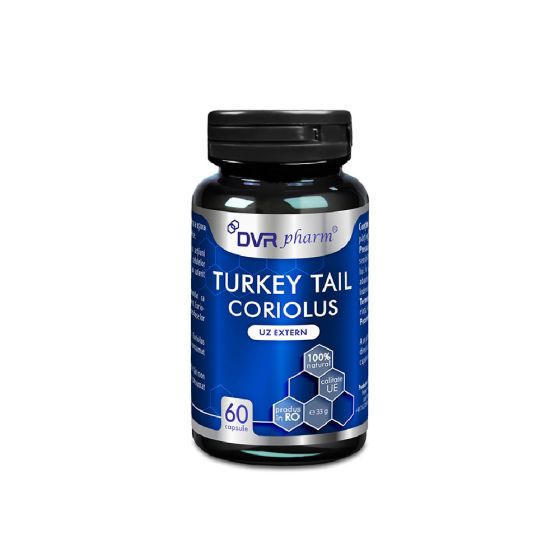 Capsule pentru uz extern DVR Coriolus Turkey Tail, 60 capsule