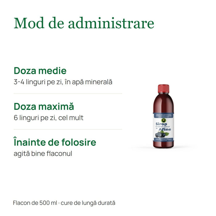 Supliment alimentar Hypericum Impex Sirop de afine, cu extract de afin de pădure, 500 ml