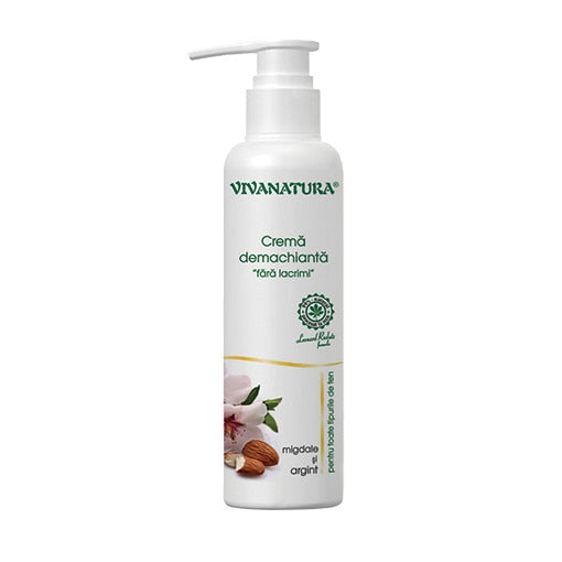 Cremă demachiantă VivaNatura cu argint coloidal și migdale, 145 ml