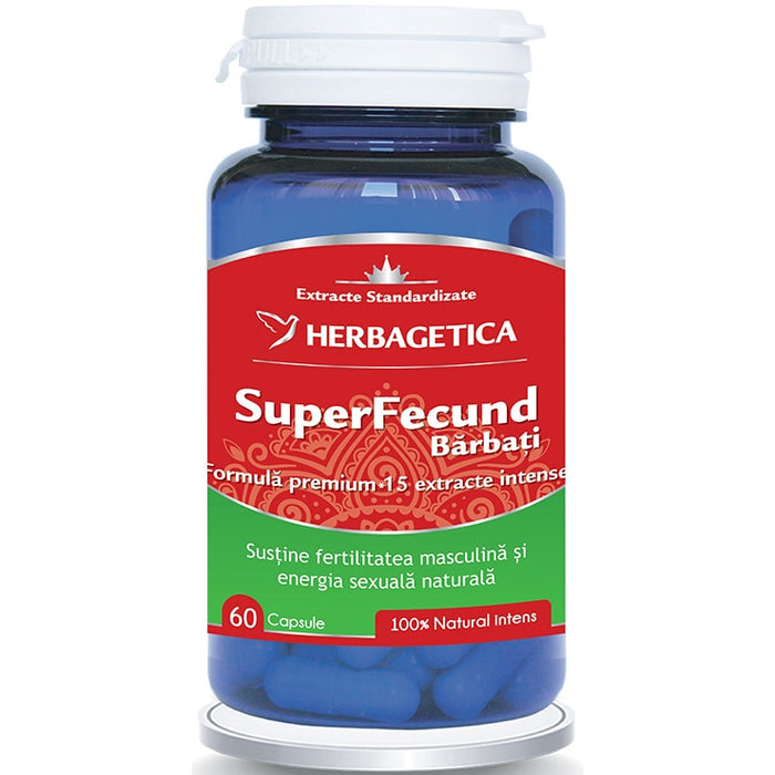 Supliment alimentar Herbagetica SuperFecund Bărbați, 60 capsule
