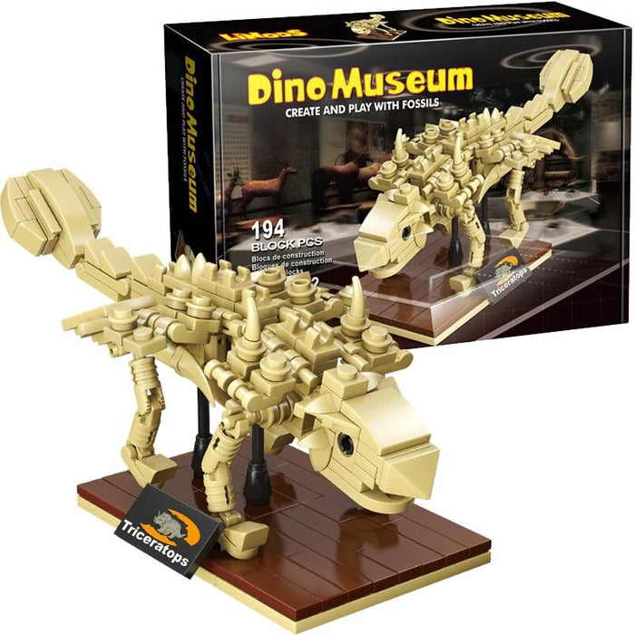 Set de construcție Linoos Dino Museum, Triceratops, 194 piese