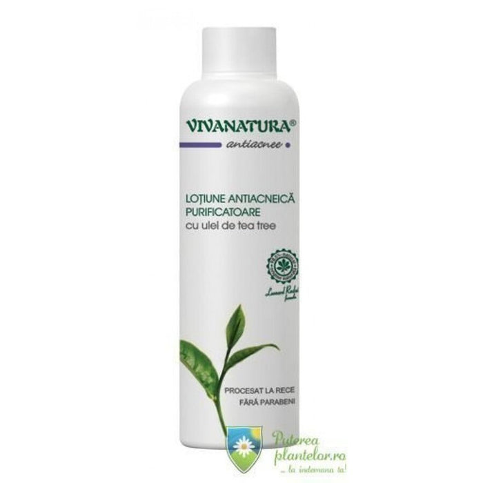 Loțiune purificatoare pentru ten VivaNatura, cu ulei de tea tree, 150 ml