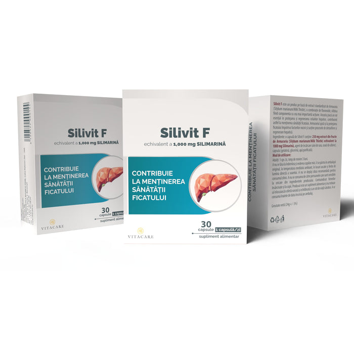 Supliment alimentar Vitacare Silivit F, echivalent cu 1.000 mg silimarină, 30 capsule