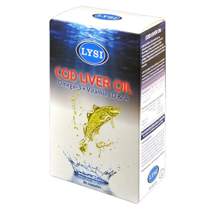Supliment alimentar Saga Sanatate, ulei din ficat de cod Lysi, cu Omega-3 și vitaminele A și D, 80 capsule