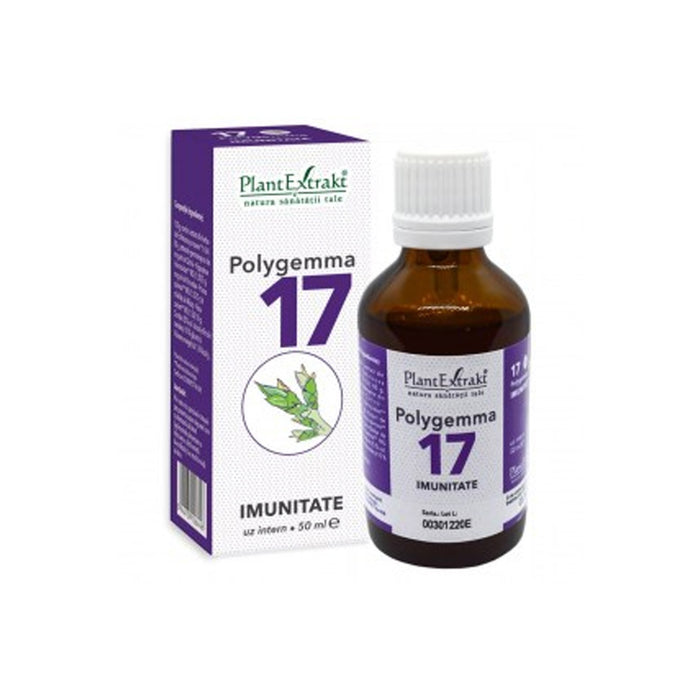 Supliment alimentar PlantExtrakt Polygemma 17 Imunitate, 50 ml
