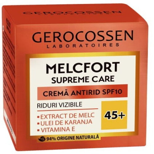 Cremă antirid Gerocossen Melcfort Supreme Care, 45+, SPF 10, 50 ml