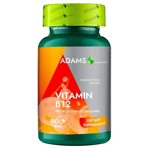 Supliment alimentar Adams Supplements Vitamina B12, 500 mcg, 90 comprimate