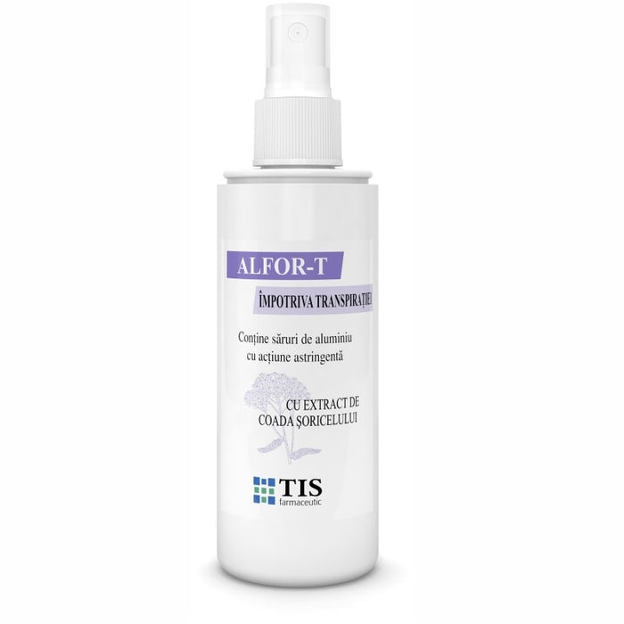 Spray antiperspirant Tis Farmaceutic Alfor-T, cu extract de coada-șoricelului și levănțică, 110 ml