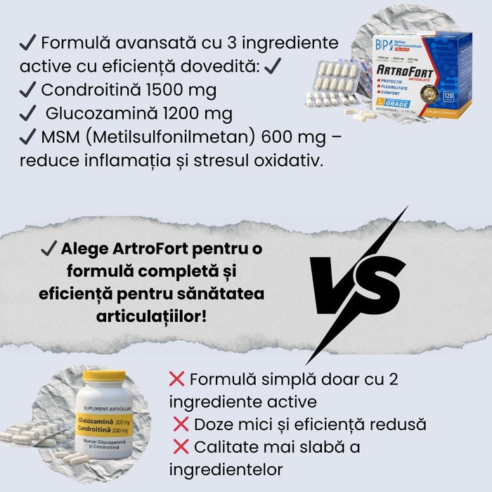 Supliment alimentar Balkan Pharmaceuticals ArtroFort pentru articulații, 120 capsule