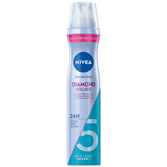 Fixativ Nivea Diamond Volume, fixare nivel 5, 250 ml
