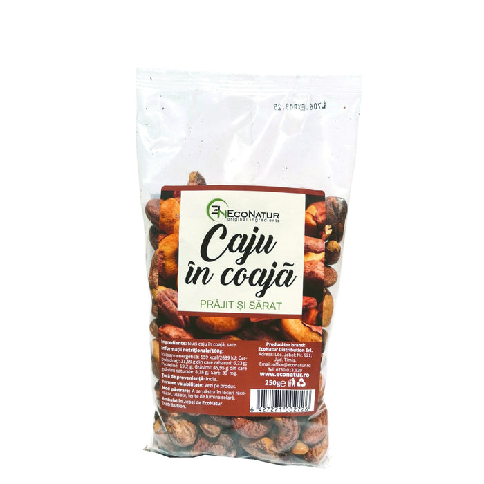 Caju în coajă prăjit și sărat Econatur, 250 g