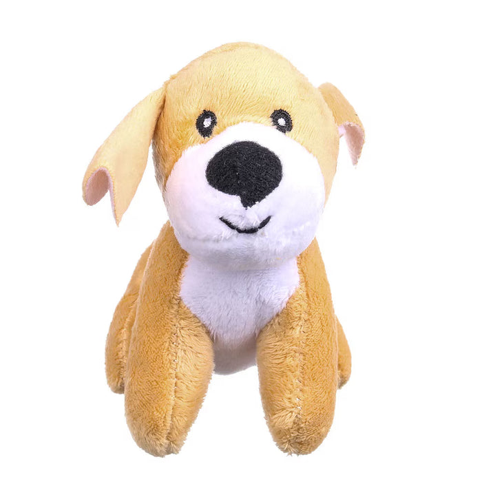 Jucărie de pluș JRB, cățel crem și alb, 12 cm