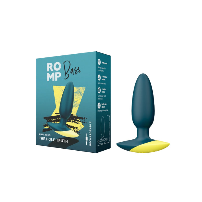Vibrator anal, Romp Bass, silicon, galben