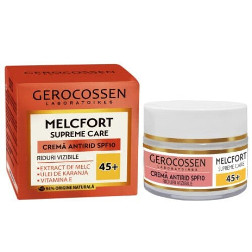 Cremă antirid Gerocossen Melcfort Supreme Care, 45+, SPF 10, 50 ml