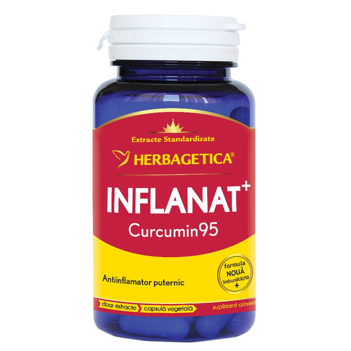 Supliment alimentar Herbagetica Inflanat+ Curcumin95, capsule vegetale, 60 capsule