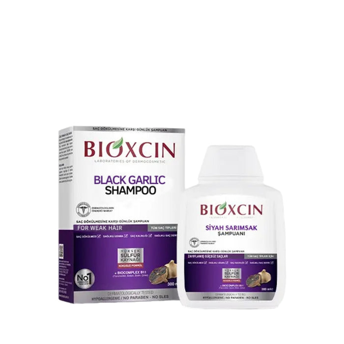 Șampon Bioxcin cu usturoi negru, pentru păr slab, 300 ml