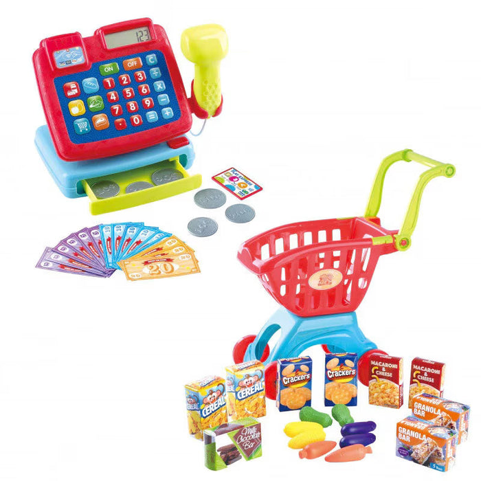 Set de joacă PlayGo, casă de marcat și cărucior de cumpărături, 42 de piese