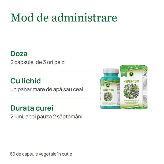 Supliment alimentar Hypericum Plant Hyper-Tum, extract din 15 plante, 60 capsule vegetale