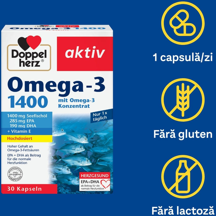 Supliment alimentar Doppelherz Omega-3 1400 mg, 30 capsule