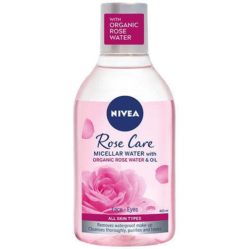Apă micelară Nivea Rose Care cu apă de trandafiri, pentru toate tipurile de ten, 400 ml