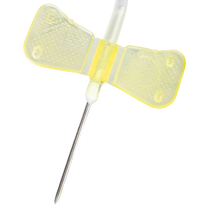 Microperfuzoare Prima, tip fluturaș, 20G, galbene, sterile, 100 bucăți