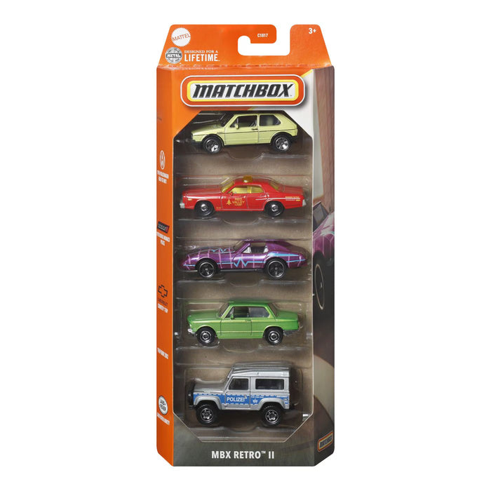 Set de 5 mașinuțe Mattel Matchbox MBX Retro II, 3+ ani