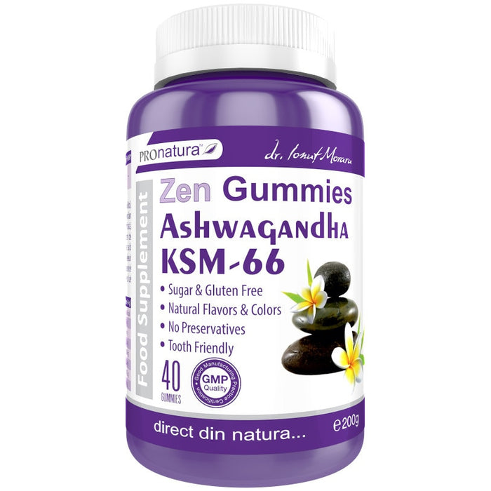Supliment alimentar Pro-Natura Ashwagandha KSM-66, 40 jeleuri