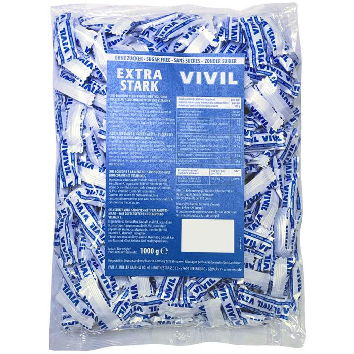 Bomboane fără zahăr Vivil cu mentă și vitamina C, 1 kg