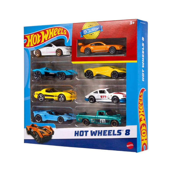 Set de mașinuțe Mattel Hot Wheels, diverse modele, 8 piese, scara 1:64, 3+ ani