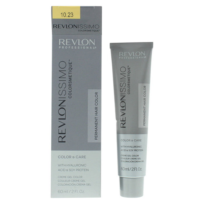 Vopsea permanentă de păr Revlon Revlonissimo Colorsmetique, nuanța 10.23 Pale Pearly Beige Blonde, 60 ml