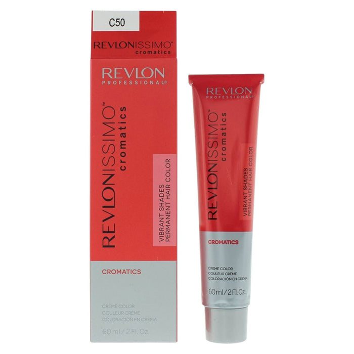 Vopsea permanentă de păr Revlon Cromatics, cu acid hialuronic, nuanța C50 Purple Red, 60 ml