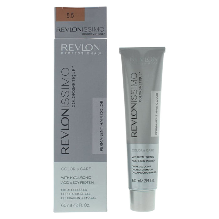 Vopsea permanentă de păr Revlon Revlonissimo Colorsmetique, nuanța 5.5 Light Mahogany Brown, 60 ml