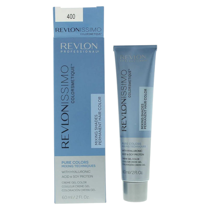 Vopsea permanentă de păr Revlon Revlonissimo Colorsmetique, cu acid hialuronic, nuanța 400 Orange, 60 ml