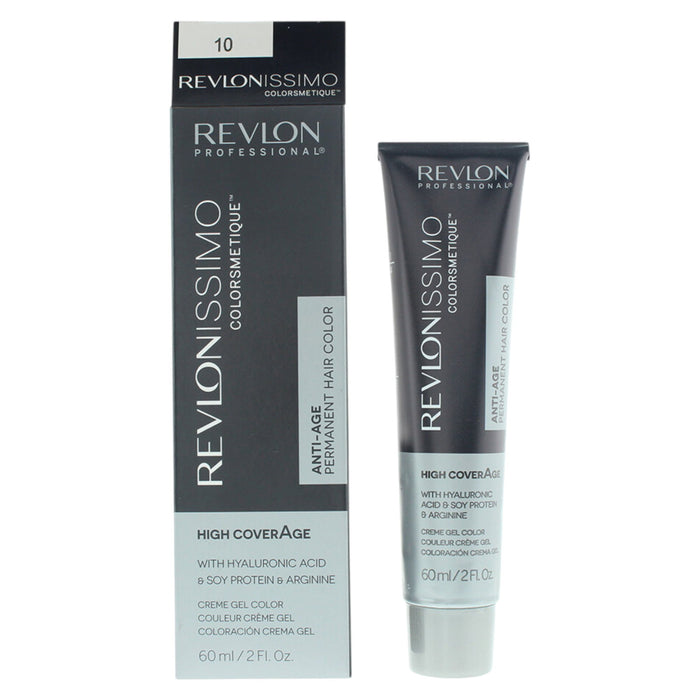Vopsea permanentă de păr Revlon Revlonissimo Colorsmetique, cu acid hialuronic, nuanța 10 Lightest Blonde, 60 ml