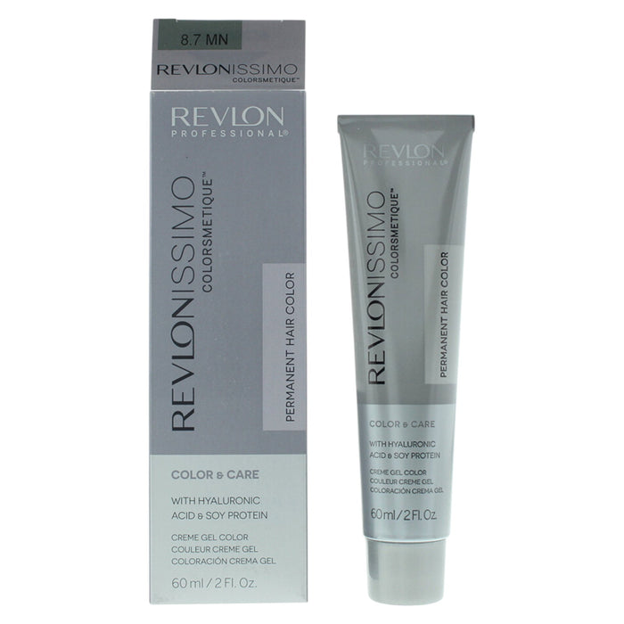 Vopsea permanentă de păr Revlon Revlonissimo Colorsmetique, nuanța 8.7MN Light Blonde Maximum, 60 ml