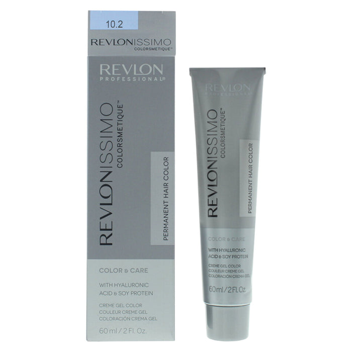 Vopsea permanentă de păr Revlon Revlonissimo Colorsmetique, nuanța 10.2 Pale Iridescent Blonde, 60 ml