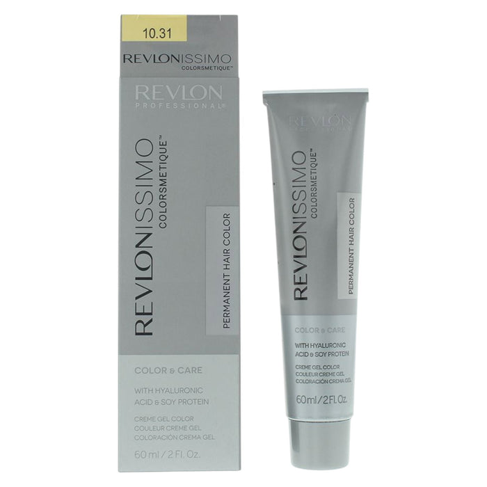 Vopsea permanentă de păr Revlon Revlonissimo Colorsmetique, nuanța 10.31 Pale Beige Blonde, 60 ml