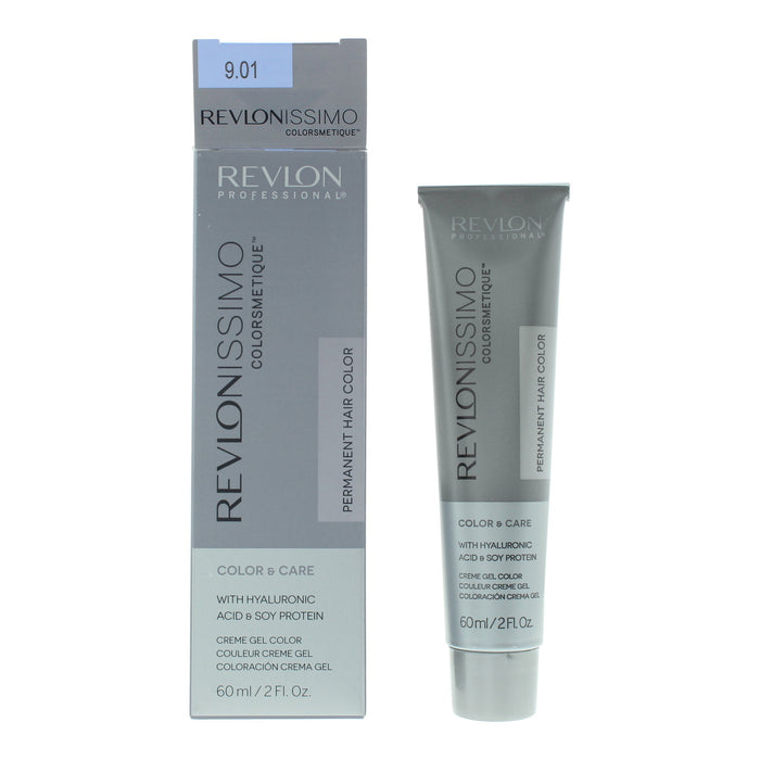 Vopsea permanentă de păr Revlon Revlonissimo Colorsmetique, nuanța 9.01 Very Light Natural Ash Blonde, 60 ml