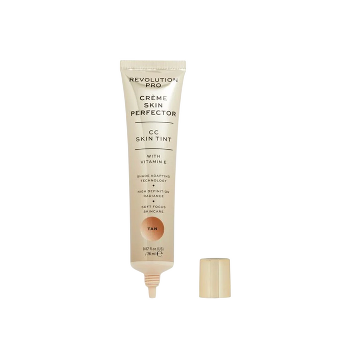 Cremă CC Revolution Pro Perfecting Skin Tint, cu vitamina E, strălucire naturală, nuanța Tan, 26 ml