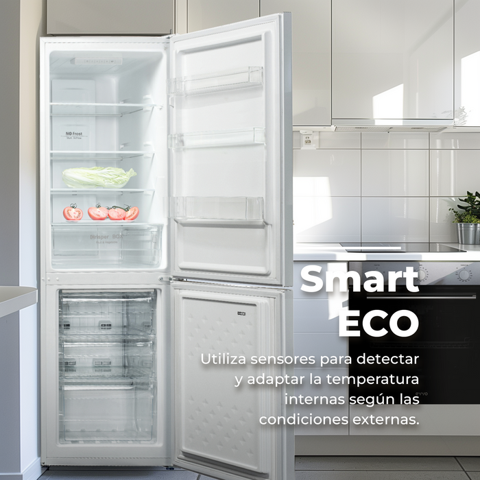 Frigider combină Cecotec EVVO F52X, 180 + 70 l, Total No Frost, 180 × 54 × 59 cm, inox