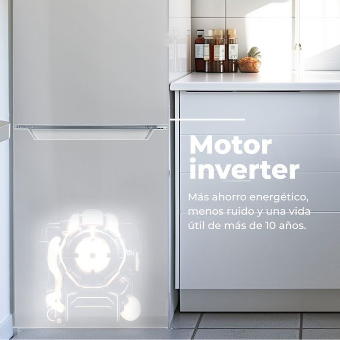 Frigider combină Cecotec EVVO F52X, 180 + 70 l, Total No Frost, 180 × 54 × 59 cm, inox