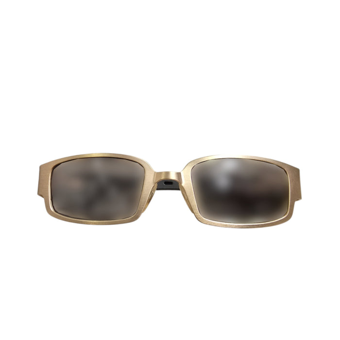 Ochelari de soare Rimless, ramă aurie, lentile fumurii