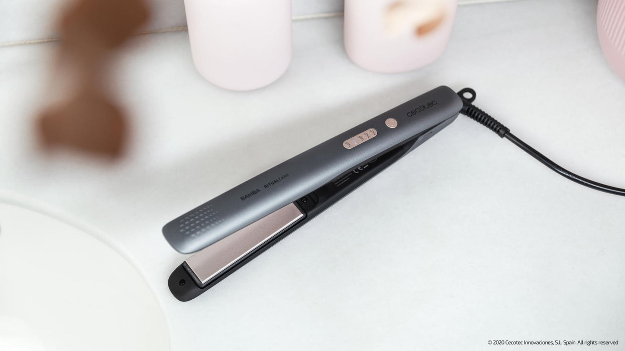 Placă de îndreptat părul Cecotec RitualCare 890 Titanium, 140–220 °C, plăci cu titan, 3 × 28,5 × 7,5 cm